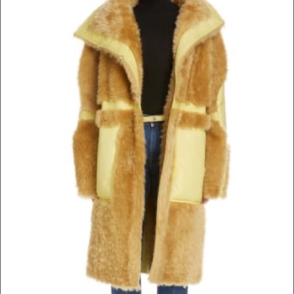 ACNE Studios Lamb Shearling Sheepskin coat teddy bear Green Brown - Picture 9 of 16